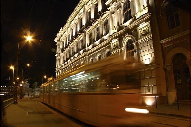Tram on Buda Side of the Danube, Budapest, Hungary (2008)